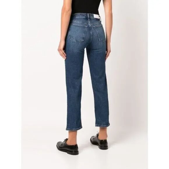 Re/Done 70s Mid Rise Stove Pipe Jeans Royal Fade Wash 25 - Picture 5 of 16